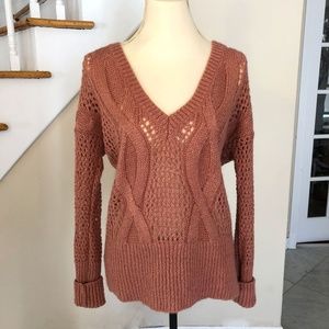 Mauve Cable Knit Sweater